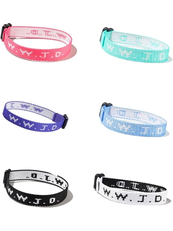 6Pcs Set WWJD Bracelet What Would Jesus Do Braided Rope Bracelets Protection Pray Religious Christian Jewelry