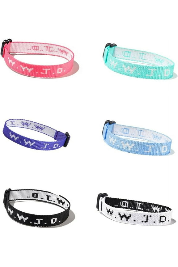 6Pcs Set WWJD Bracelet What Would Jesus Do Braided Rope Bracelets Protection Pray Religious Christian Jewelry