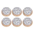 6Pcs Sewing Pin Cushion Round Wooden Base Cute Floral Style Eye