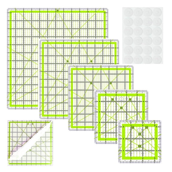 6Pcs Sewing Ruler Set Clear Acrylic Quilting Templates Patchwork Ruler For Fabric Cutting Dressmaking Sewing Measuring