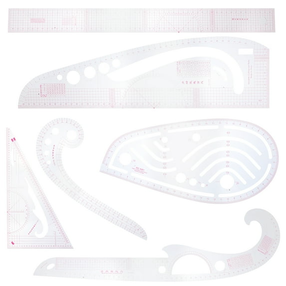 6Pcs Sewing Ruler Tailor Garment DIY Sewing Ruler French Curve Ruler Pattern Making Ruler Sewing Tool