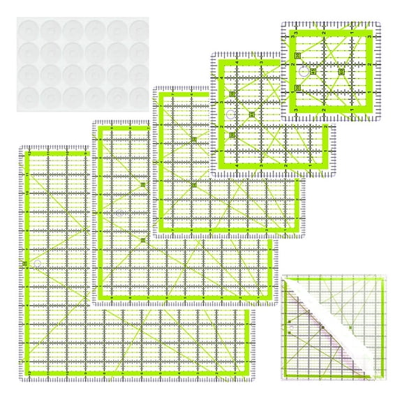 6Pcs Sewing Ruler Templates Clear Acrylic Quilting Ruler for Fabric Cutting