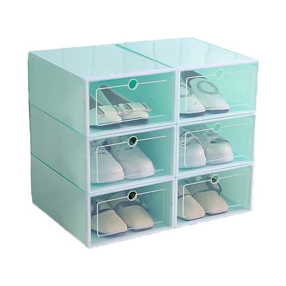 6Pcs Shoe Box Stackable Foldable Shoe Drawer Storage for Case