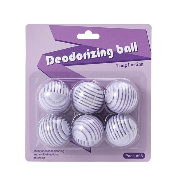6Pcs Shoe Deodorizer Balls For Odor Eliminators For Shoes, Gym Bag, Closet, Locker, Hamper, And Drawer Odor Deodorizers Purple - 6pcs/pack