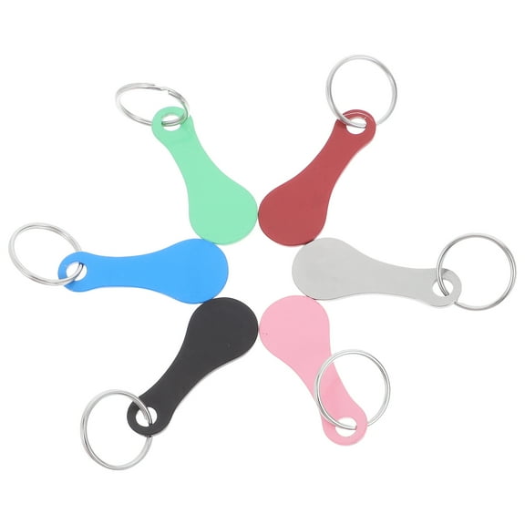YEAHIBABY 6PCS Shopping Trolley Tokens Portable Keychain in Assorted Colors for Home Use Stainless Steel