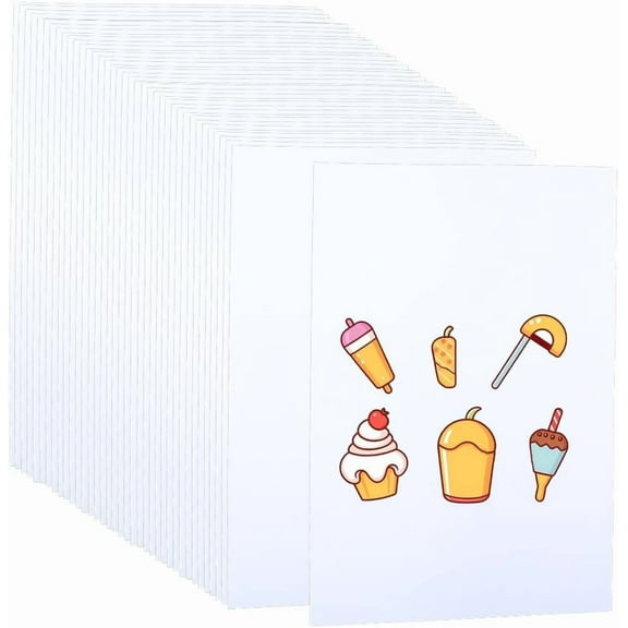 6Pcs Shrink Film Sheets White Shrink Paper Bulk 11.7 x 8.3 Inch Large Rectangle Plastic Sanded Duplex Printing Paper Sheets