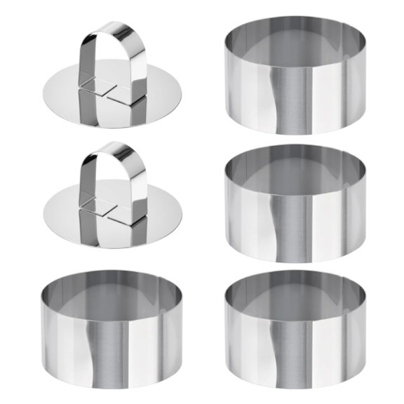 6Pcs Silicone Cake Tin Set 3" Round Non-Stick Baking Molds, Heat Resistant