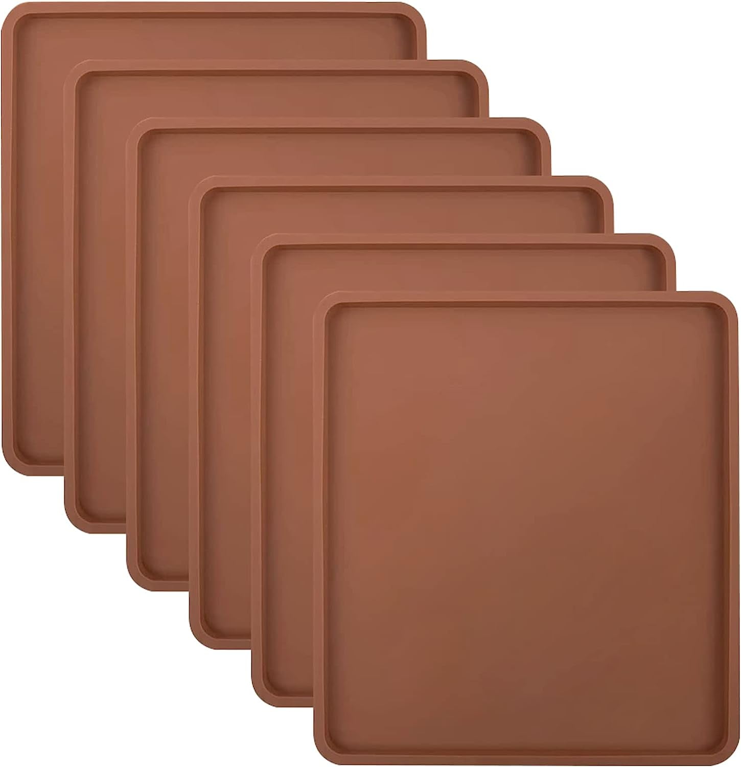 6 Stück Silikon-Dehydratorblätter Mit Rand, 31x26 Cm, Antihaftbeschichtet, Hitzebeständig Für Dörrgeräte Wie Cosori CP267-FD