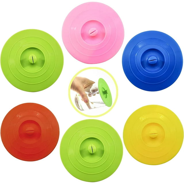 6Pcs Silicone Glass Cup Covers Cup Lids Reusable Anti Dust Cup Covers