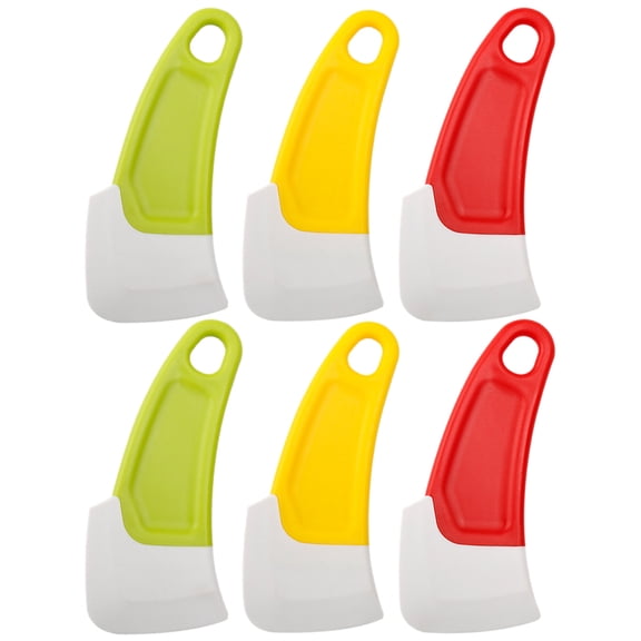 6Pcs Silicone Pan Scraper Dish Cleaning Spatula Bowl Scraper Dish Scraper Non Kitchen Scraper Pan Rubber Cleaning Spatula Pot Cleaning Tool ( Mixed )