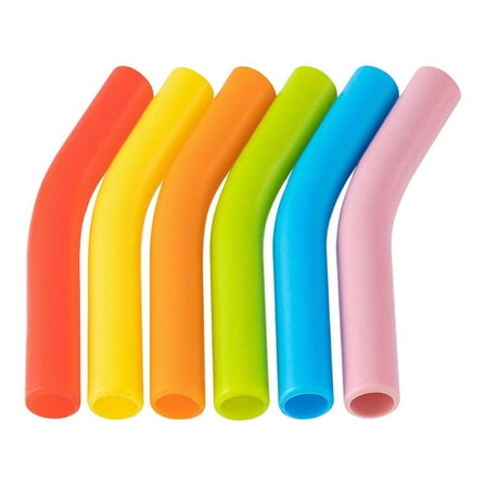 6Pcs Silicone Replacement Tips for Metal Straws - BPA-Free Food Grade, Universal Fit for 5/16 (8mm) Straws Flex Elbow Design for Comfort