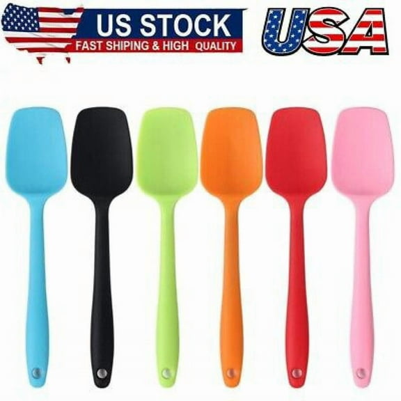 6Pcs Silicone Spatulas, 8.2 inch Small Rubber Spoon Spatula Heat Resistant