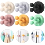 6Pcs Silicone Toothbrush Holders, Towel Razor Holder for Shower, Wall Mounted Self-Adhesive Waterproof Multifunctional Hook for Bathroom Kitchen Living Room