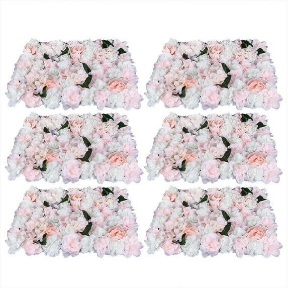 6Pcs Silk Artificial Flower Wall Panel Wedding Backdrops Mat DIY Party Decor Artificial Silk Flower Wall Panel Flower Wall Romantic Wedding Decor Tool Artificial Flower Wall Silk Fake Rose Backdrop