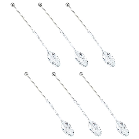 6Pcs Simple Beaded Coffee Spoons Durable Metal Utensils For Salt Dessert Use
