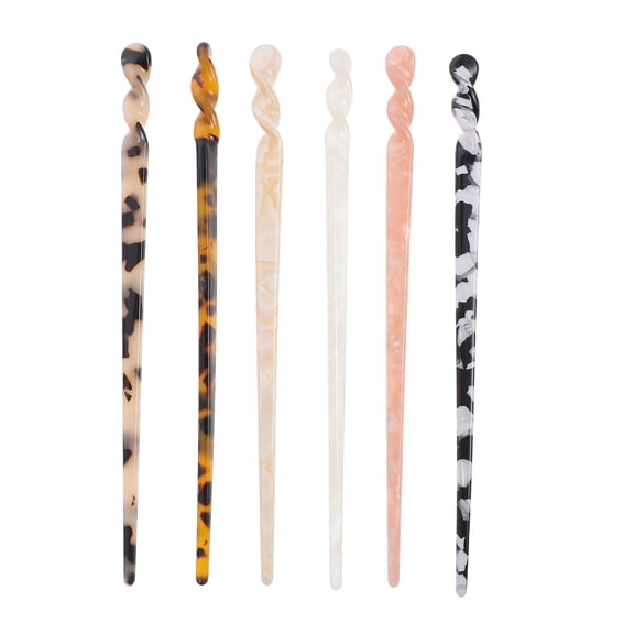 6Pcs Simple Hairpin Lightweight Hair Bun Maker Stick Suitable for Various Hairstyles