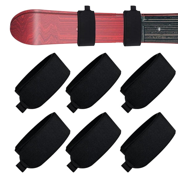 6Pcs Ski Fastening Strap Adjustable Ski Wrap Ties Ski Tape Storage Ties with Protective Pad Easy to Use