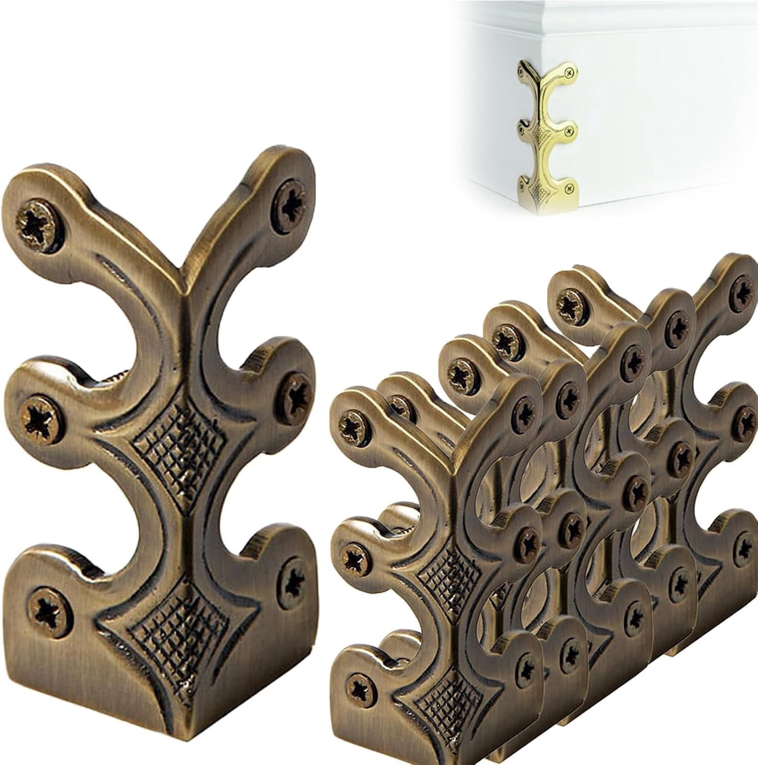 Metal Baseboard Protector 6Pcs Baseboard Corner Protectors, Solid Brass Skirting Board Corner ...