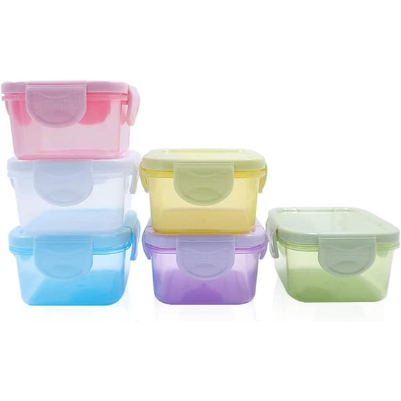 6Pcs Small Food Storage Containers with Leakproof Lids, Condiment Sauce Containe