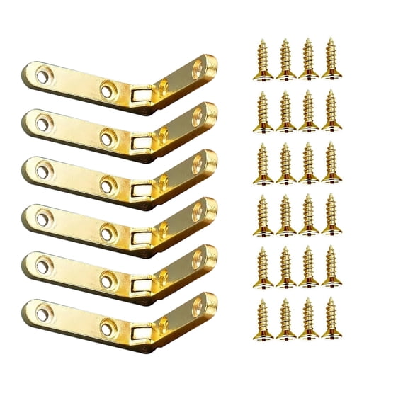 6Pcs Small Hinges With Screws for Wooden Box 90 Gold Wine Jewelry Hinge TAPDRA Accessory Part