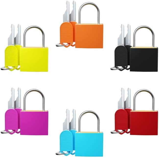6Pcs Small Locks with Keys. Multicolor Luggage Locks ABS Plastic