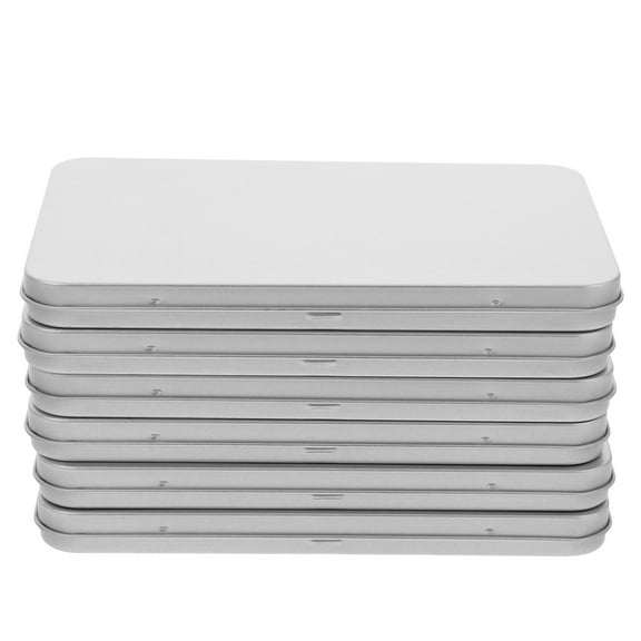 6Pcs Small Metal Rectangular Tin Boxes with Hinged Lids Portable Mini Storage Containers for Home