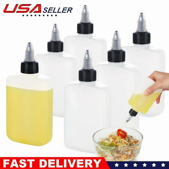 6Pcs Small Oil Dispenser Bottle For Camping 4Oz Leak-Proof Squeeze Condiment