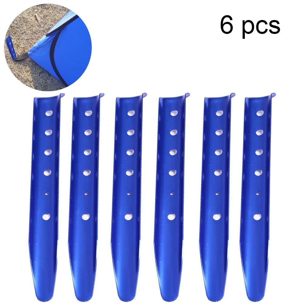 6Pcs Snow and Sand Tent Stakes Pegs Aluminum Alloy U-Shaped Pegs Tent Nails