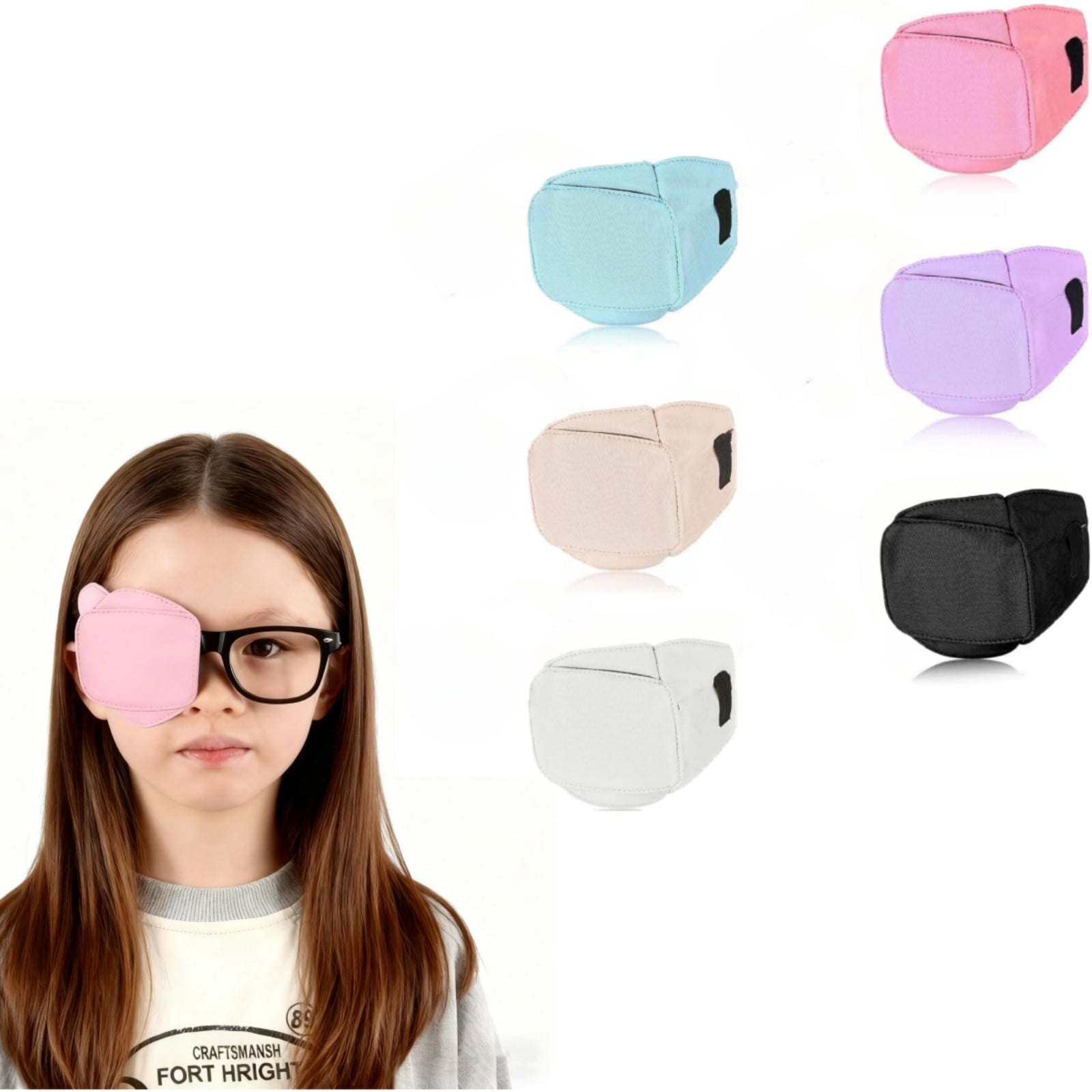 6Pcs Soft Eye Patch for Glasses, Reusable and Breathable Eyes Patch for Men Women to Cover Right or Left Eye(Large)