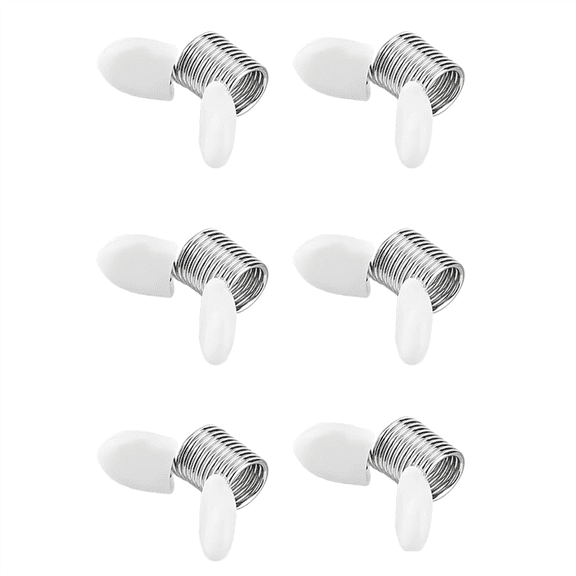 6Pcs Soft Flex Stoppers Bead Stainless Steel Mini Bead Clamps with White Handles for Jewelry Making