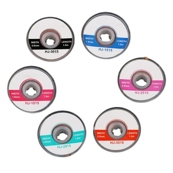 6Pcs Solder Remover Desoldering 1.5M Desoldering Desoldering Solder Remover