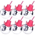 thumbnail image 1 of 6Pcs Sparkling Pink Disco Cowboy Hat Cups - 20oz Durable Plastic Ideal for Bachelorette & Cowgirl Themed Parties, Nightclub Bar Decor with Glittery Ball Cocktail Glasses, Party Cups, 1 of 7
