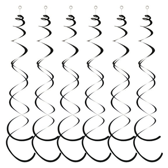6Pcs Spiral Pendant Party Streamers Hanging Plastic Streamer Spiral Pendant Twin Tail Party Ceiling Foil Swirl Decorations