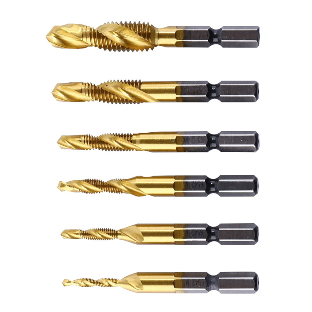 6Pcs Spirals Fluted Machine Screw Tap Spirals Pointed Tap Tapping ...