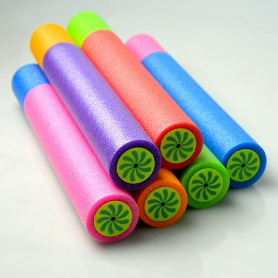 6Pcs Sponge Water Gun , Foam EVA Water Cannon, Pulling High-Pressure Water Gun Toys , Beach Water Play Toys