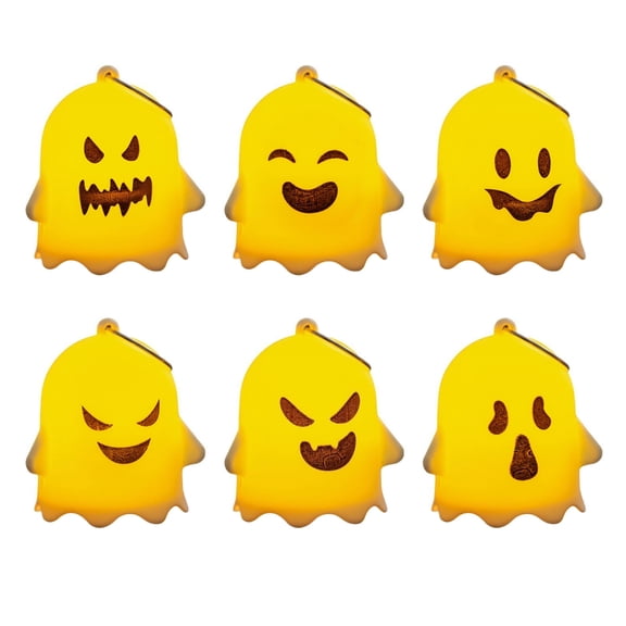 6Pcs Spooky Atmosphere Light Halloween Hanging Pendant Decorations Party LED Ghosting Light Keychain Gifts Bag Charms