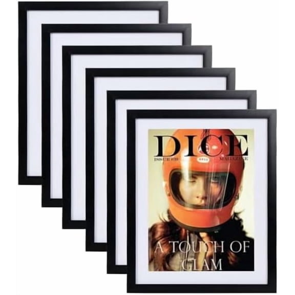 6Pcs Sports Magazine Display Frame: Black Magazine Frames for Wall fits Magazine Measuring 8.5 x 11.25 Inch UV Protection Picture Frames Showcase$$Home Decor, Kitchen, & Other