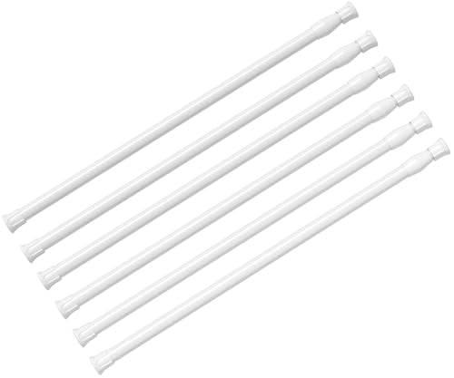 6Pcs Spring Tension Rods Adjustable 28 to 48 inch Tension Curtain Rods ...