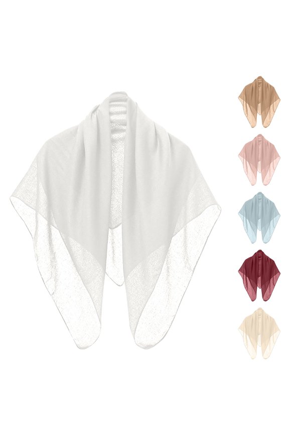 6Pcs Square Scarf Under $5! Yannianjz Women's Solid Color Square Headscarf 90x90cm, Simple Ethnic Head Wrap for Southeast Asian Style, Lightweight Cotton Scarf for Hijab and Turban