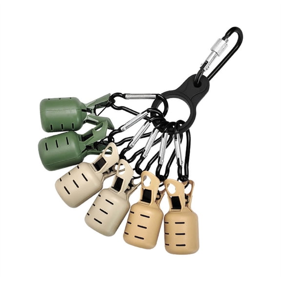 6Pcs Squid Jigs Baits Protector Squid Jigs Hook Protector Case with Carabiner Fishing Tackle Fishing Accessories