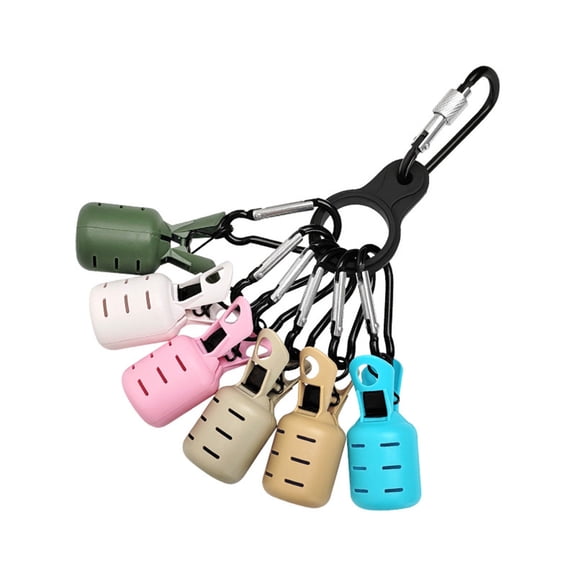 6Pcs Squid Jigs Baits Protector Squid Jigs Hook Protector Case with Carabiner Fishing Tackle Fishing Accessories