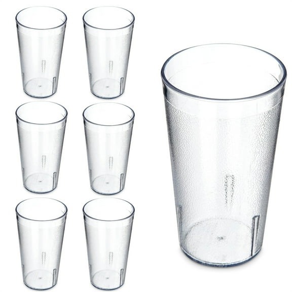 6Pcs Stackable Party Beverages Cups,Reusable Acrylic Water Cups,Plastic Frosted Drinking Cups,Unbreakable Tumbler,Clear Cold/Hot Drink Cups,for Home Hotel Bar Cafe Buffet 250ml