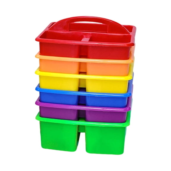 6Pcs Stacking Storage Basket With Handle Space Saving Organiser Box For School Supplies Kitchen Organization