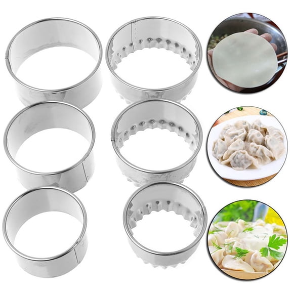 6Pcs Stainless Steel Dumpling Skin Press, Dumpling Skin Roller Dumpling Skin Cutter Press Mold Kitchen Accessories
