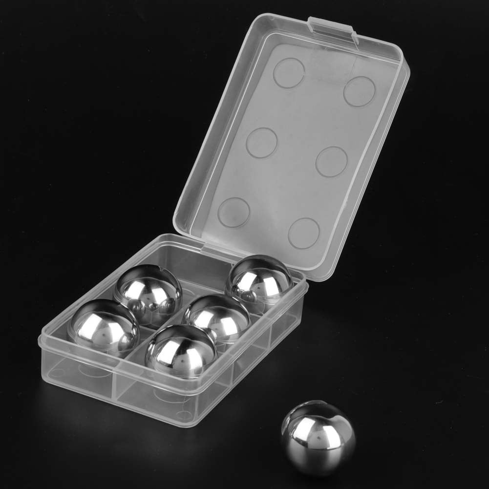 6Pcs Stainless Steel Ice Cube Whiskey Vodka Stones Ball Ice Chiller ...