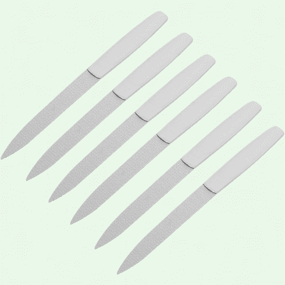 6Pcs Stainless Steel Metal Nail File Set - Diamond Nail File for Fingernails and Toenails - Manicure Pedicure Tools