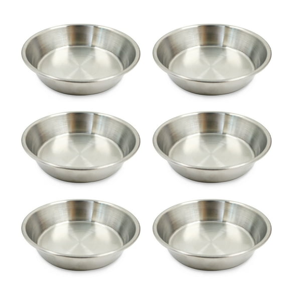 6Pcs Stainless Steel Sauce Dishes Round Seasoning, Soy Sauce Dipping Bowls 2 Oz, 4 Inch Pinch Bowls for Cooking Prep Metal, Sushi Appetizer Plates for Appetizer, Ketchup, Dessert (Silver)