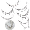thumbnail image 1 of 6Pcs Stainless Steel Shoe Chains 6 Styles Punk Layered Shoe Chains Side Shoelaces Decorations Chain, 1 of 6