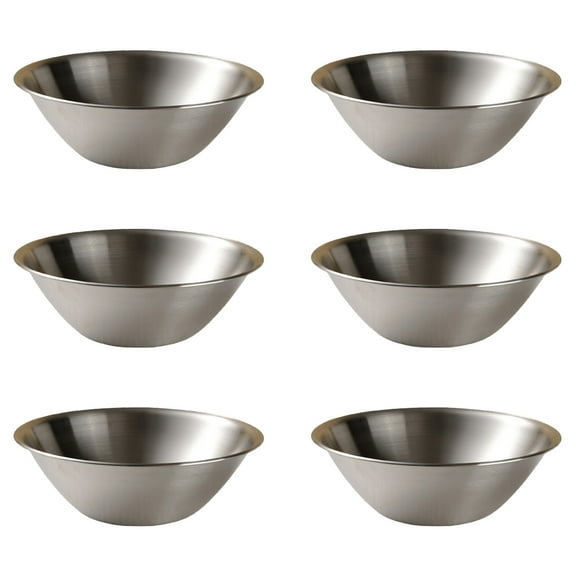 6Pcs Stainless Steels Restaurant Snacks Bowl V Shape Mixing Salad Bowl Kitchen Serving Bowl for Restaurant Home Party