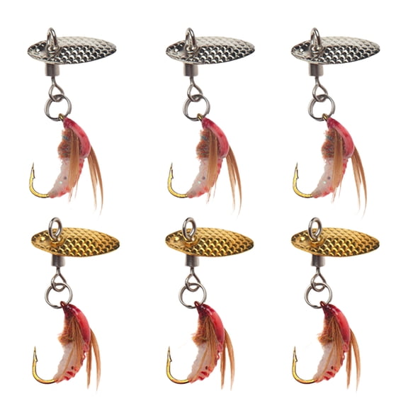 6Pcs Steel Single Hook Spinner Baits Sequins Lures Set Spoon Fishing Spinner Swimbaits Set for Saltwater and Saltwater